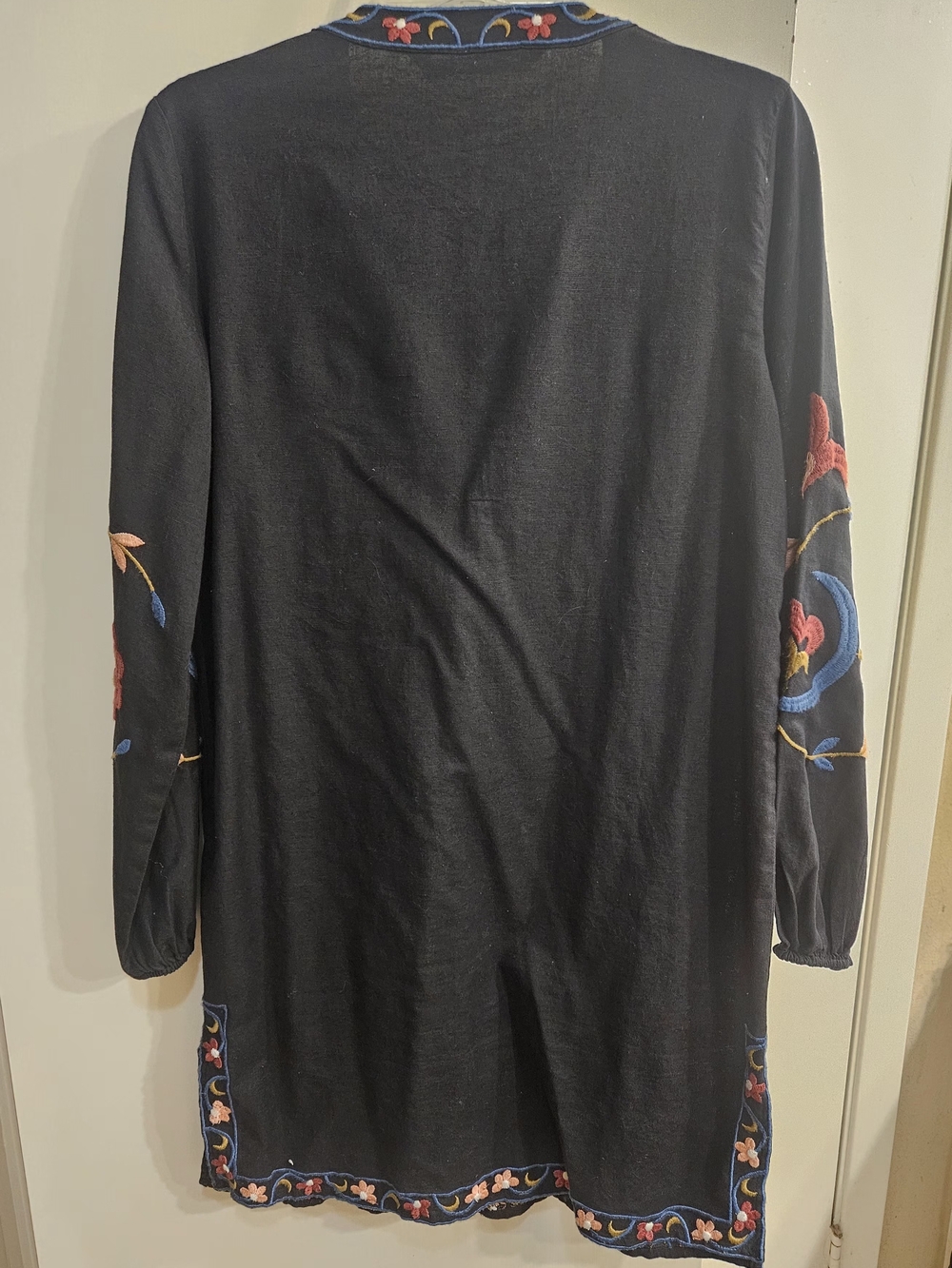 Zara Navy Tunic Dress with Pink and Blue Embroidery Size XS - Picture 5 of 7